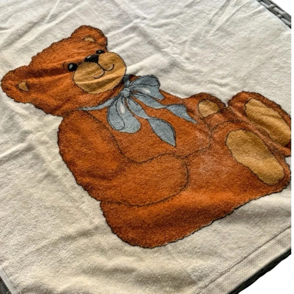 Vintage R.A Briggs Brown Teddy Bear Bath Towel Set‎ NOS